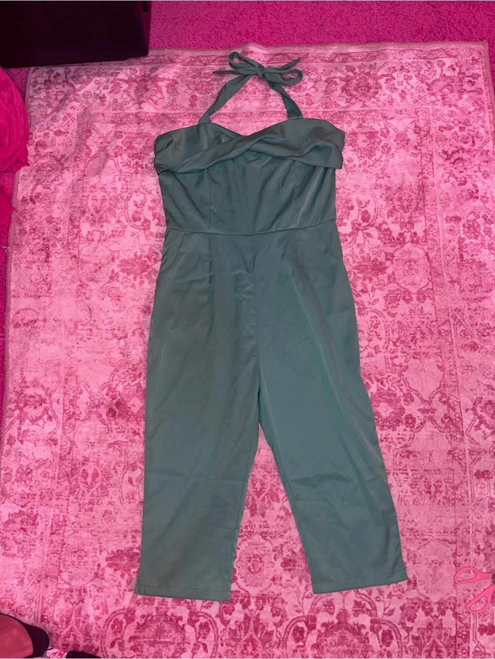 Lindy Bop Teal Halter Jumpsuit